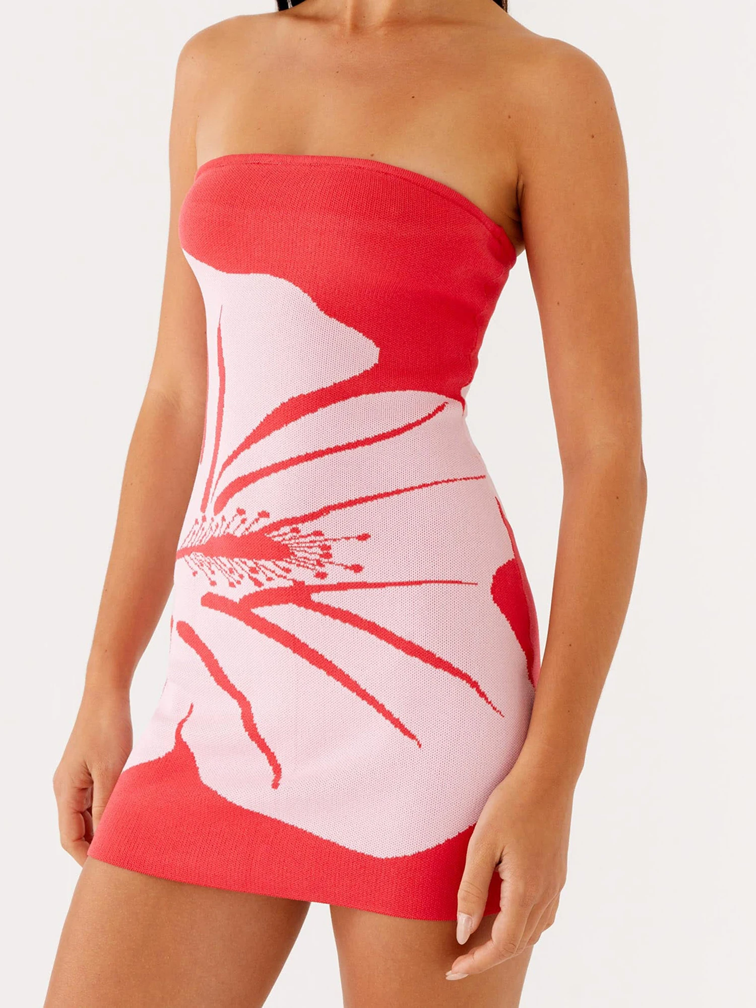 Ärmelloses Damen-Maxikleid mit V-Ausschnitt, Blumendruck, Rüschensaum und Taille zum Binden für Sommer, Strand, Party oder Hochzeit