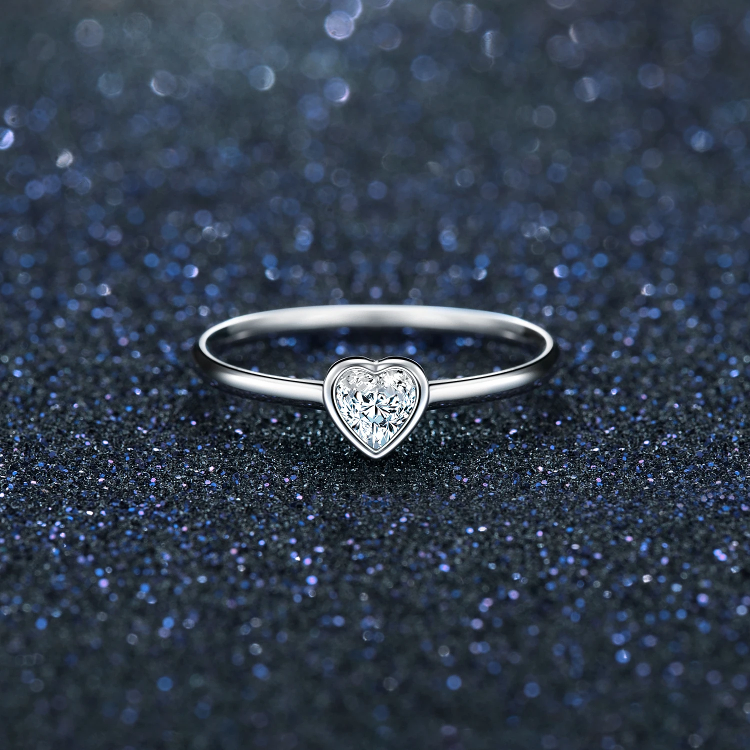 Modian New Fashion Real 925 Sterling Silver Clear Heart CZ Rings Classic Silver Finger Ring For Women Party Wedding jewelry Anel