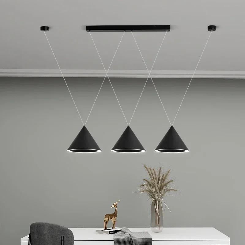 Nordic Modern Pendant Lamps Black White Kitchen Island Living Dining Room Bar Home Decor LED Indoor Hanging Lighting Fixture