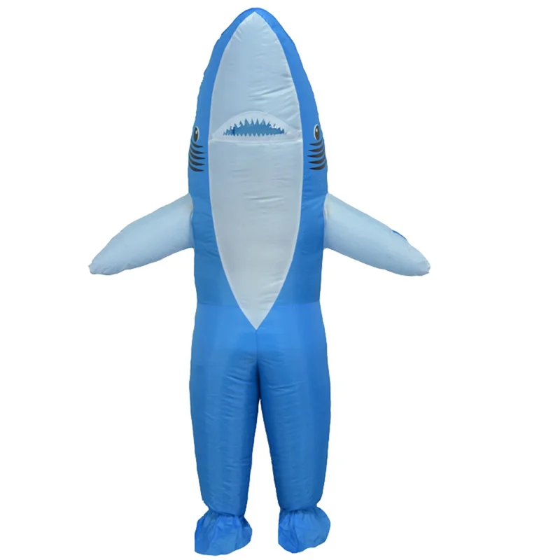 Adult Shark Fancy Dress Costume Funny Inflatable Carry Ride on Outfit Fat Suit Halloween Cartoon Cosplay Accessories B