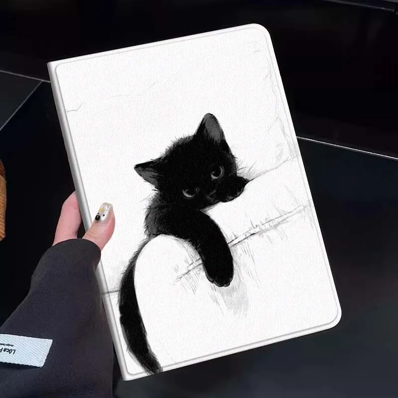 

Black Kitten Sofa Art Gift Tablet Case For Huawei Honor MatePad MediaPad Air 5 6 7 11 V6 V7 V8 V9 X9 X8 T10 T10s C5e T5