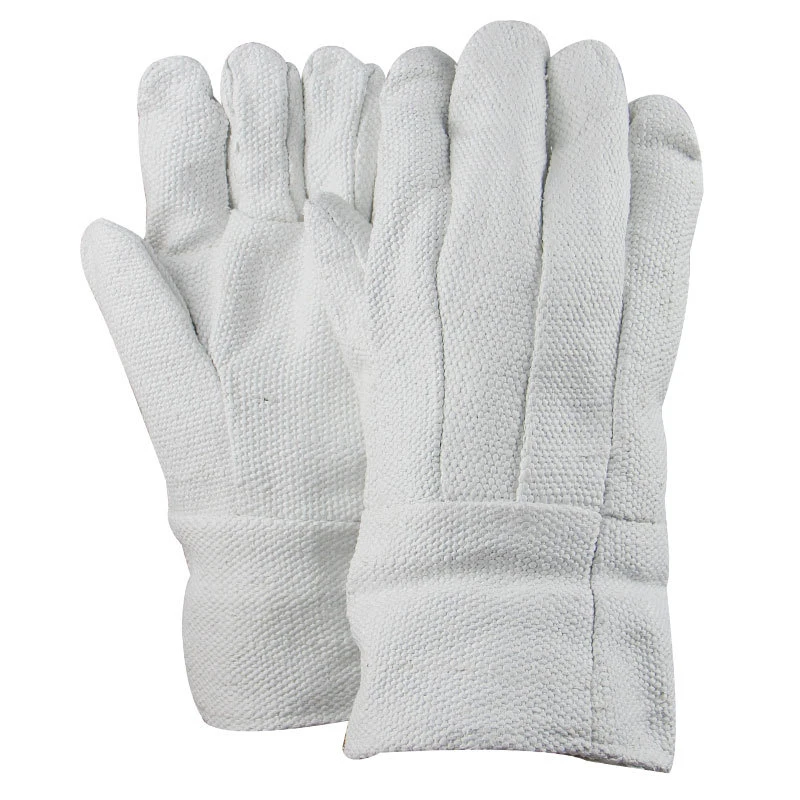 45CM Long High-Quality Insulation Protection Metal Glass Manufacturing Work Gloves Five-Finger Type Fire Gloves