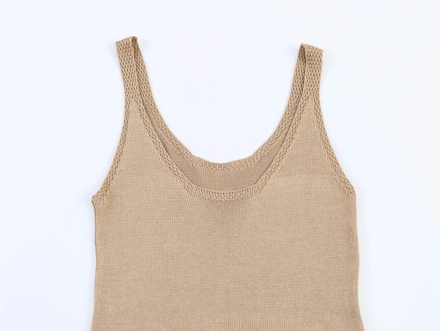 Bohemia Quasten-Strandtop für Damen – Ärmelloses Vintage-Stricktop mit O-Ausschnitt für den Sommer – Detail 4