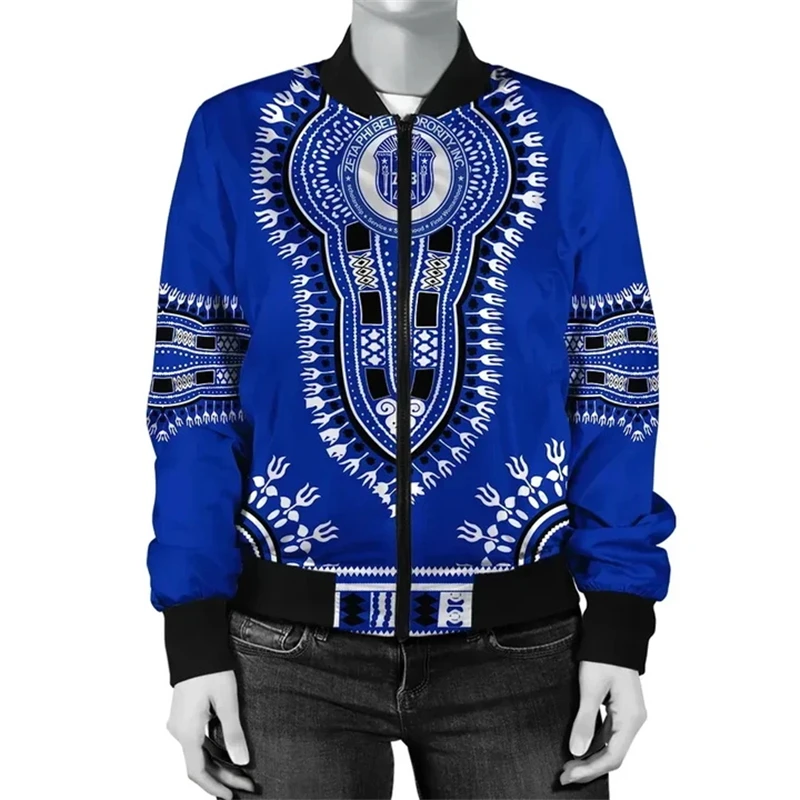 New Men\'s Jacket Ethnic African Style 3D Print Long Sleeve Zip Jacket Mens Clothing Vintage Africa Comfort Jacket Wholesale Coat