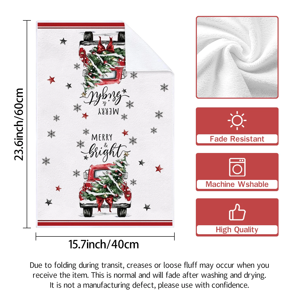 2/4pcs Christmas Kitchen Towels, Santa Christmas Tree Print Multi-purpose Dish Cloths, Absorbent Tea Towels, Xmas Kitchen Decor