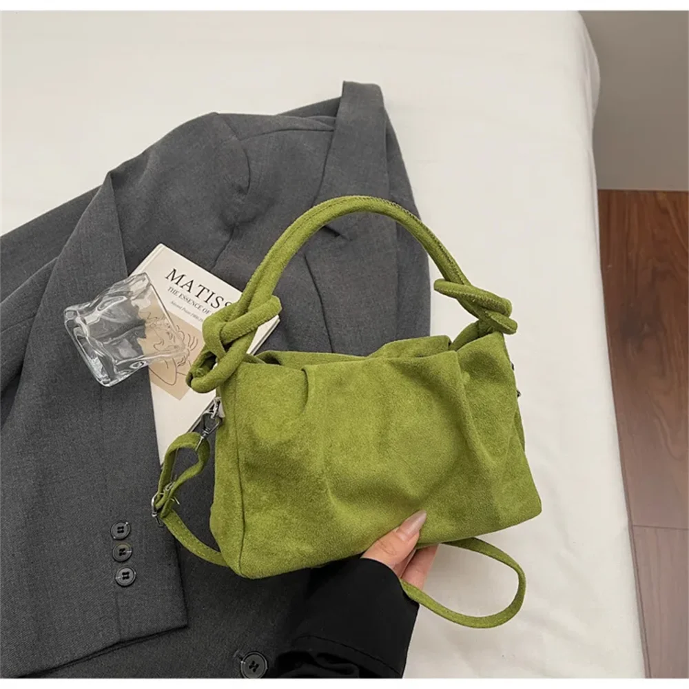

New Retro Suede Simple Crossbody Bag Women Fashion Handle Bag Casual Comfortable and Versatile Texture Shoulder Commuting Bag