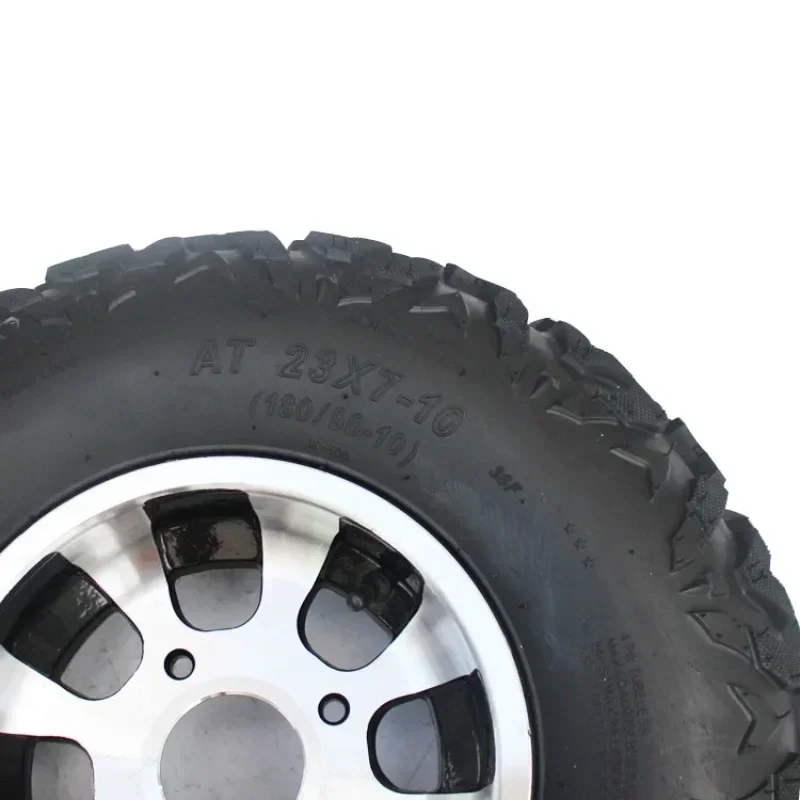 Four-wheel Daniel ATV accessories 23 * 7-10 inch A-shaped vacuum tire with aluminum hub assembly with decorative cover