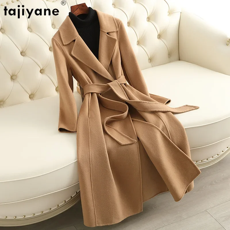 

Tajiyane 100% Wool Coat Woman Clothing Autumn Winter Jackets for Women Mid-length Elegant Double-sided Woolen Coats Abrigo Mujer