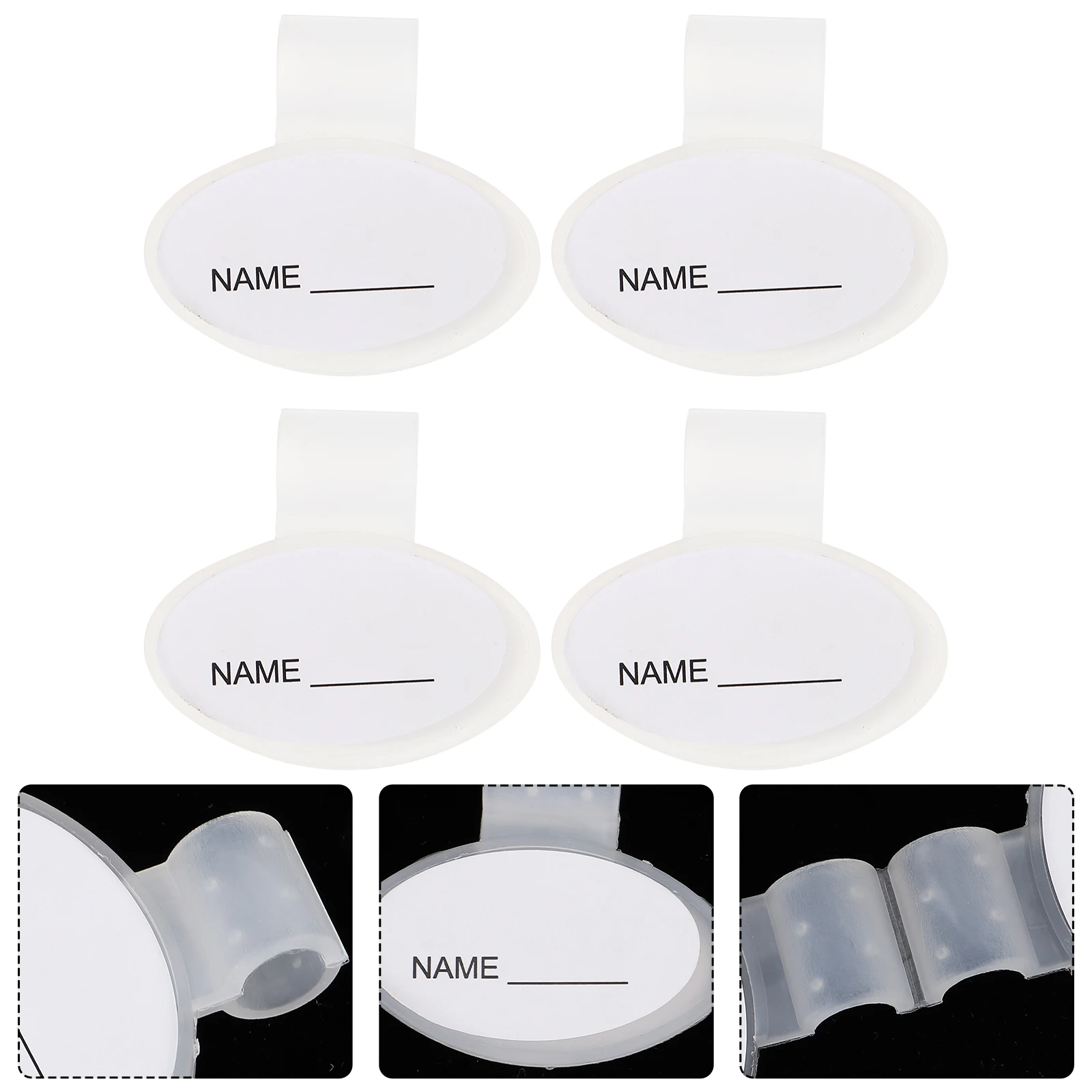 

5Pcs Oval Detachable Stethoscope Name Plates Dual-Sided Plastic Id Clips Lightweight Medical Identification Stethoscope Name Tag