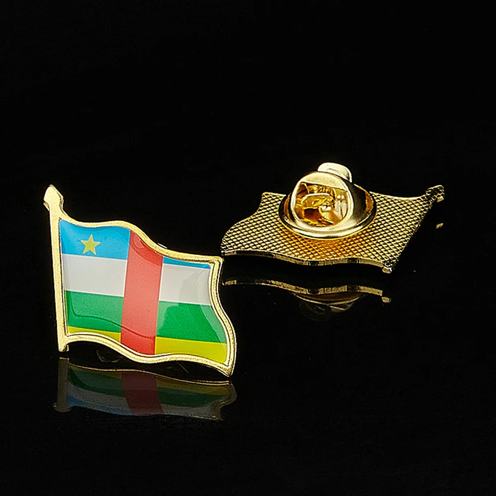 The Central African Republic Colorful Waving Metal Lapel Pins National Flag Badge Brooch