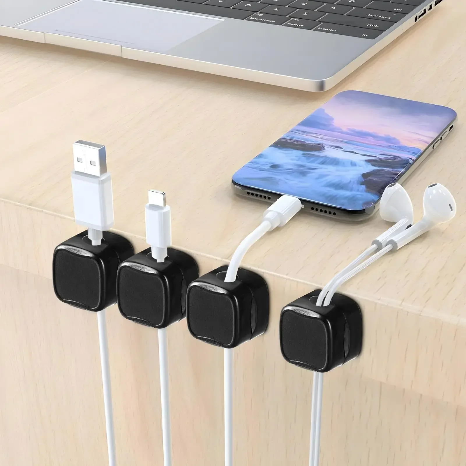 6PCS Cord Organizer, Cord Keeper, Cable Organizer Holder, Cable Management, Earbud and Charging Cable Winder and Organizer