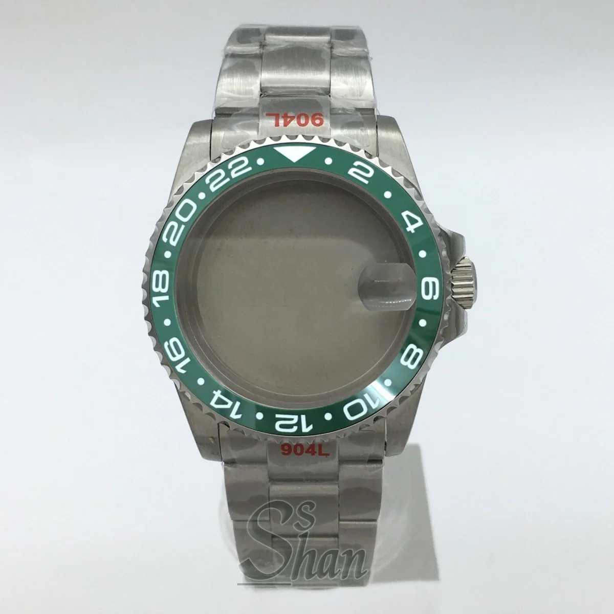 36mm Stainless Steel GMT Diving Case with Bracelet Sapphire Glass Waterproof Compatible with NH34 NH35 PT5000 ETA2824 Movements