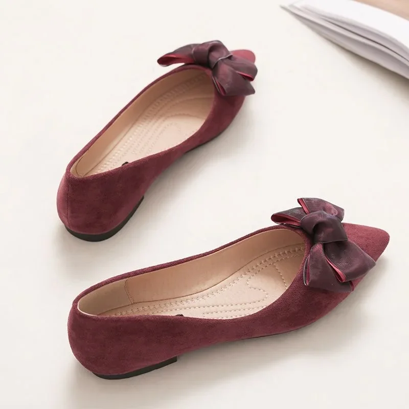 ฤดูใบไม้ผลิใหม่เกาหลีใต้ Crocus Soft Sole รองเท้าเดียวผู้หญิงขนาดใหญ่ปากตื้นสบายรองเท้าด้านบนต่ํา