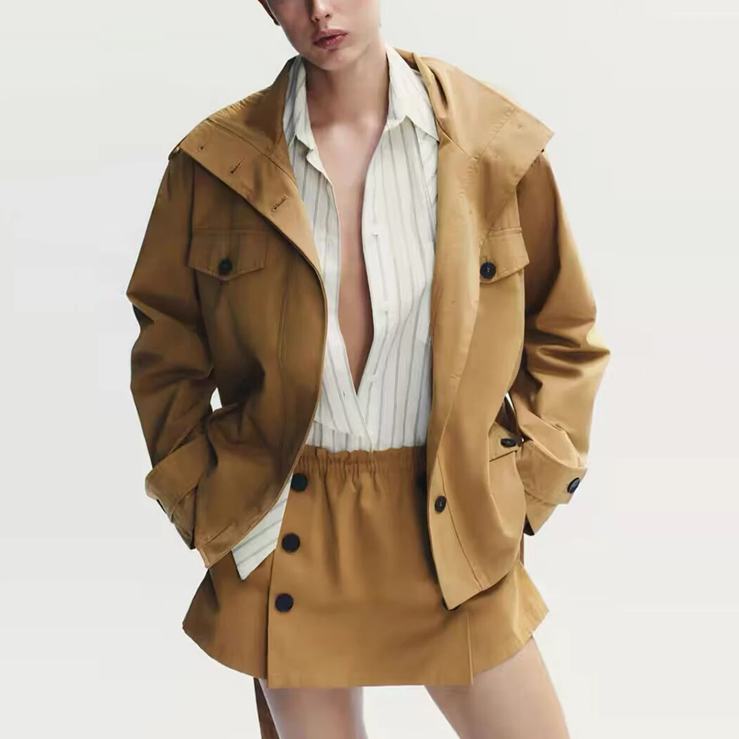 

Ele ort Sle Women's Coat Simple Design Autumn New Arrival Z Brand Ladies' Jaet Stand Fit Other Material