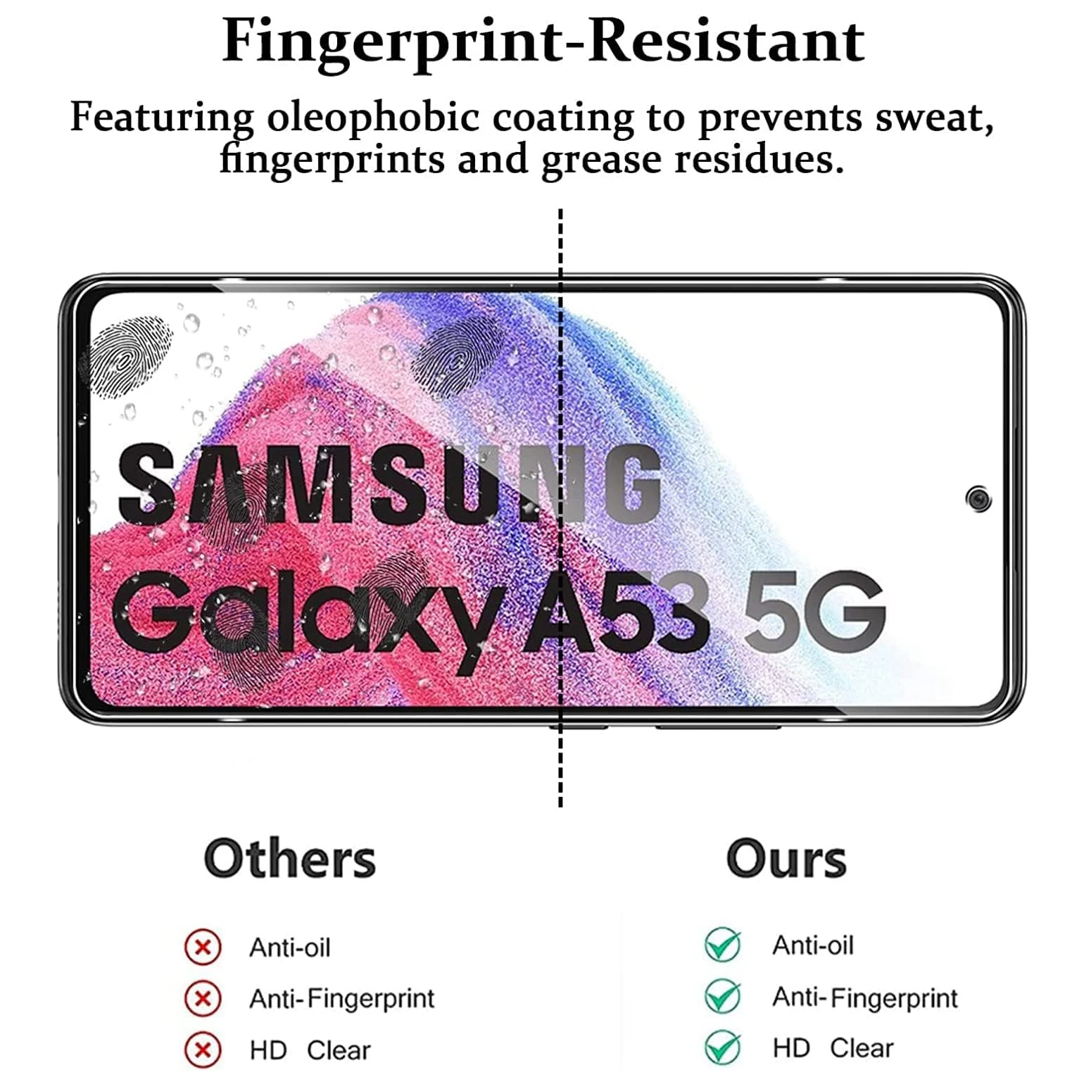 Protectores de pantalla de vidrio templado de 3 piezas para película de vidrio Samsung Galaxy A53 5G