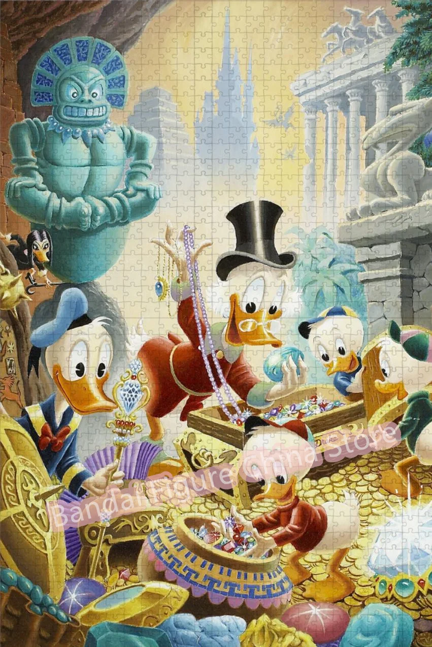 Scrooge Mcduck Puzzle Disney Cartoon Donald Duck Treasure Hunt Adventure Anime Jigsaw Puzzles for Kids Games Stress Relief Toy