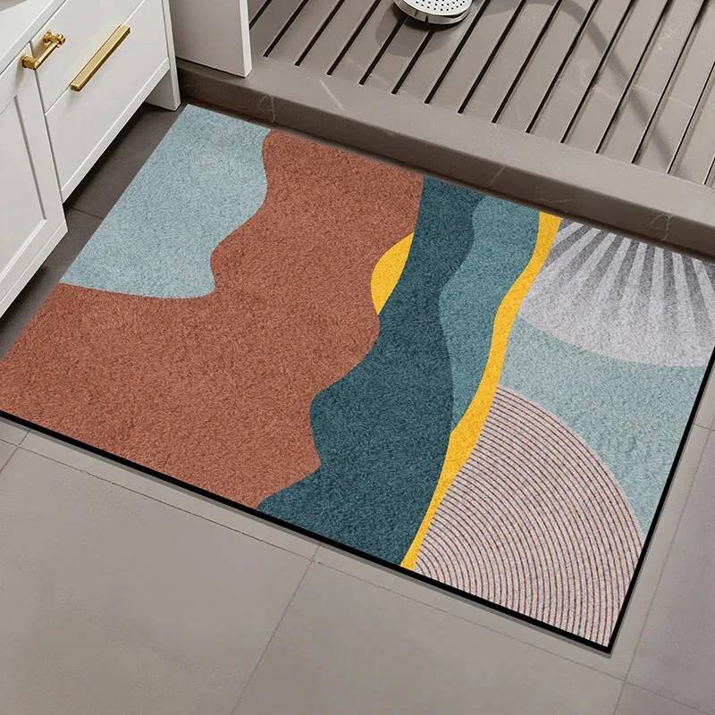 VIKAMA Luxury Diatomaceous Earth Anti-Slip Bath Mat Absorbent Bathroom Rug Machine Washable Soft Bath Mat Home Decor