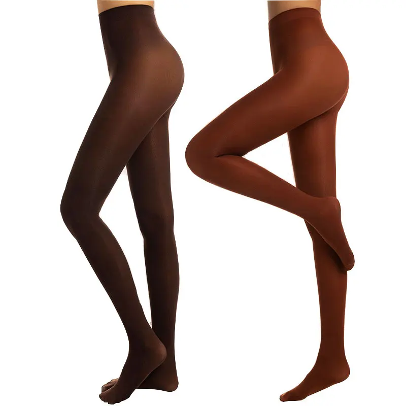 Women 40D Coffee Brown Shaping Pantyhose S M L XL Sizes Thickened Shimmery Silk Wrap Feet Stretch Tights Yoga Practice Stockings