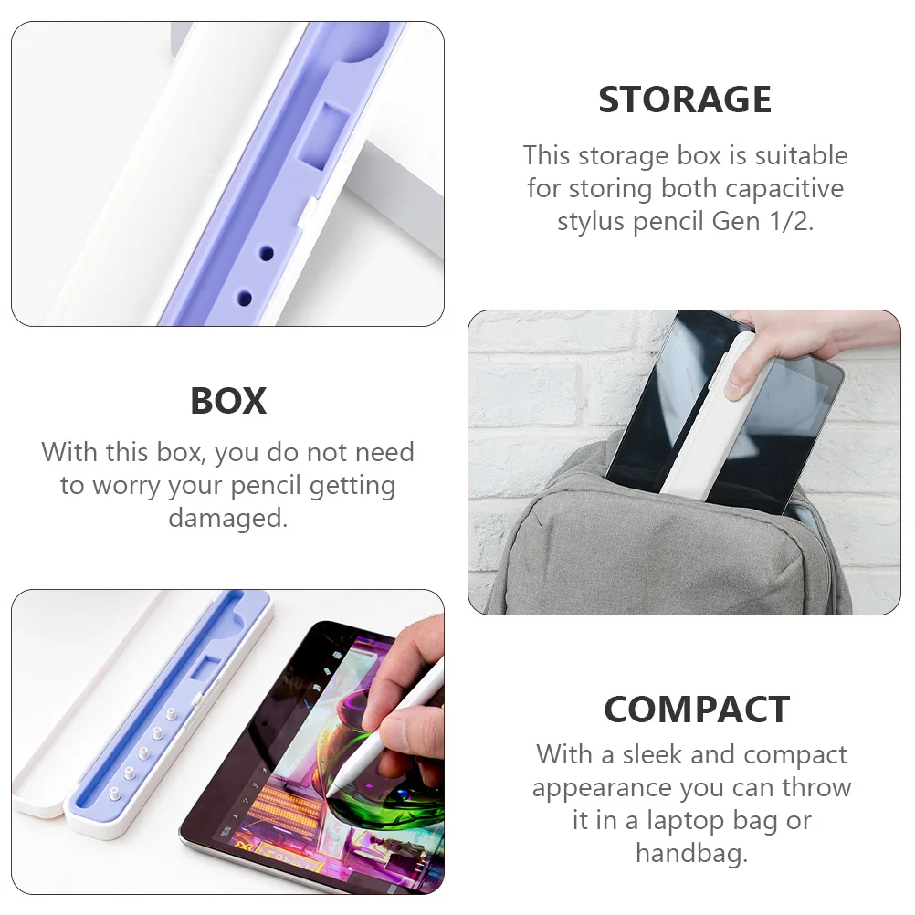 

1Pcs Capacitive Pencil Case Compact Storage Box for Stylus Pen 1St 2Nd Gen Protection Scratch Dirt Capacitive Pencil Box