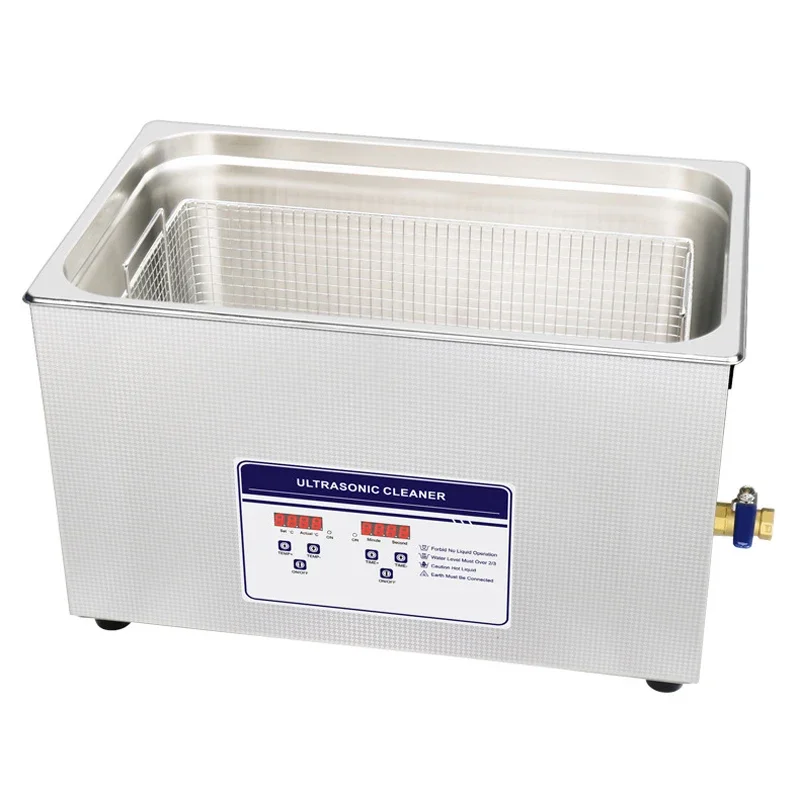 600W Industrial Ultrasonic Cleaner Bath 30L Digital Timer Heating With Cleaning Basket  304 Stainless Steel Home Appliances