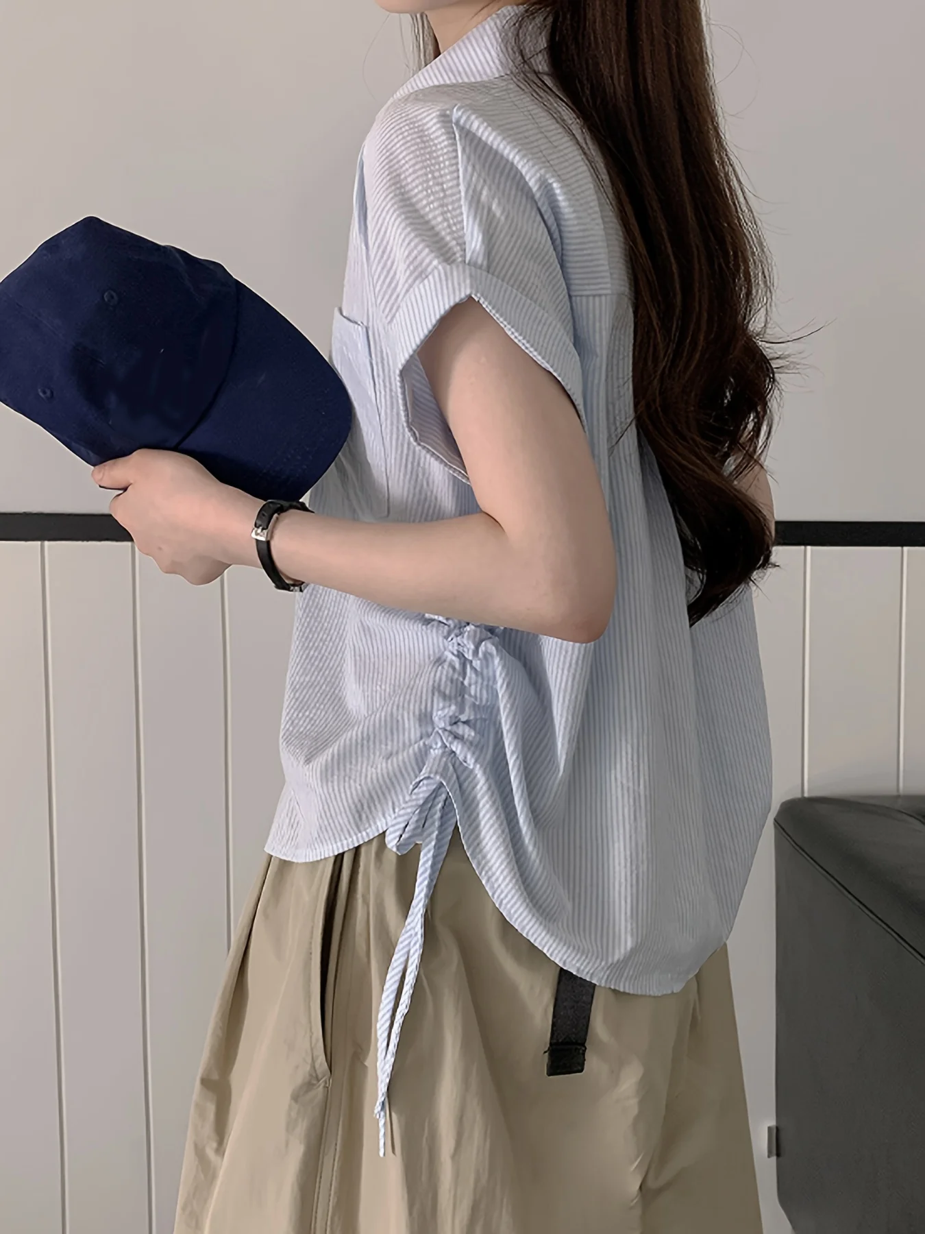 قميص نسائي كاجوال للركاب، قميص بوهيمي بأكمام طويلة وطبعة هندسية #6