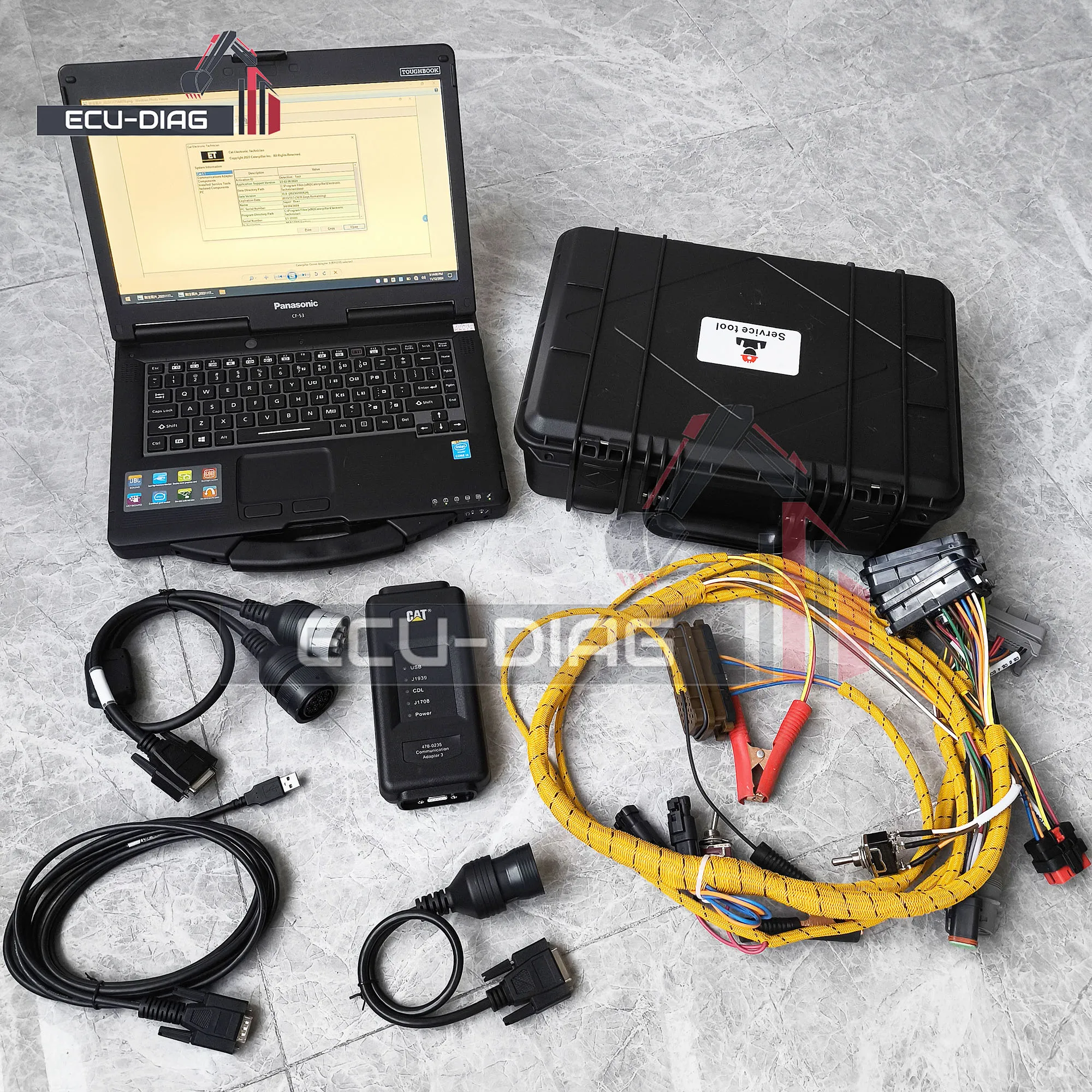 ET4 478-0235 Diagnostic Tool with Laptop 2023A Software CAT Programming Cable For Caterpillar Heavy Duty Truck Excavator 4780235