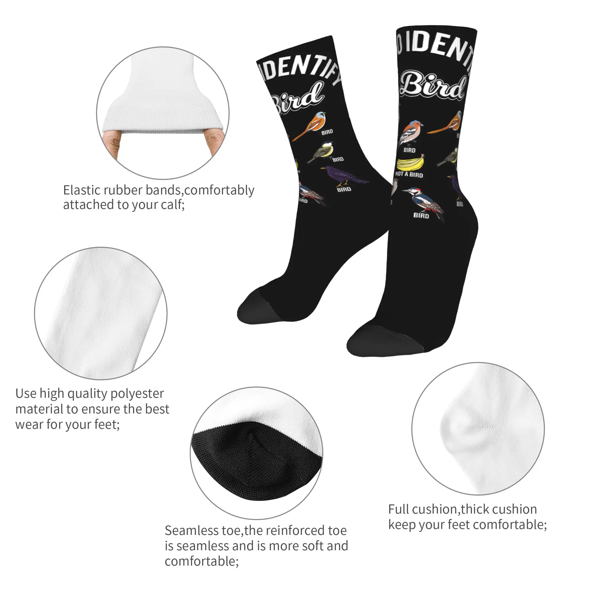 Winter Warm Casual Women Men How to Identify Birds Birding Bird Watcher Socks  Breathable Soccer Socks