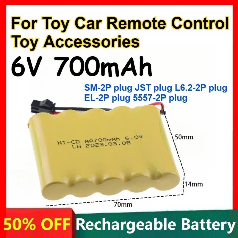 

6V 700mAh Lithium Battery 700mAh for Toy Car Remote Control Toy Accessories Rechargeable Battery