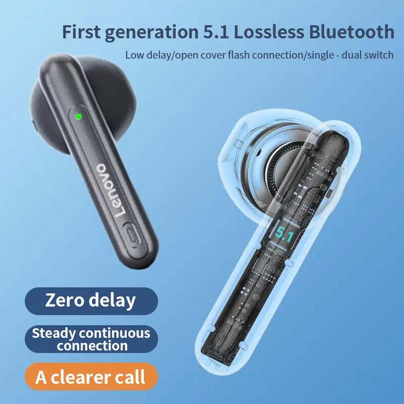 Original lenovo lp1 pro tws fones de ouvido sem fio bluetooth 5.1 esporte redução ruído controle toque 2025 novo