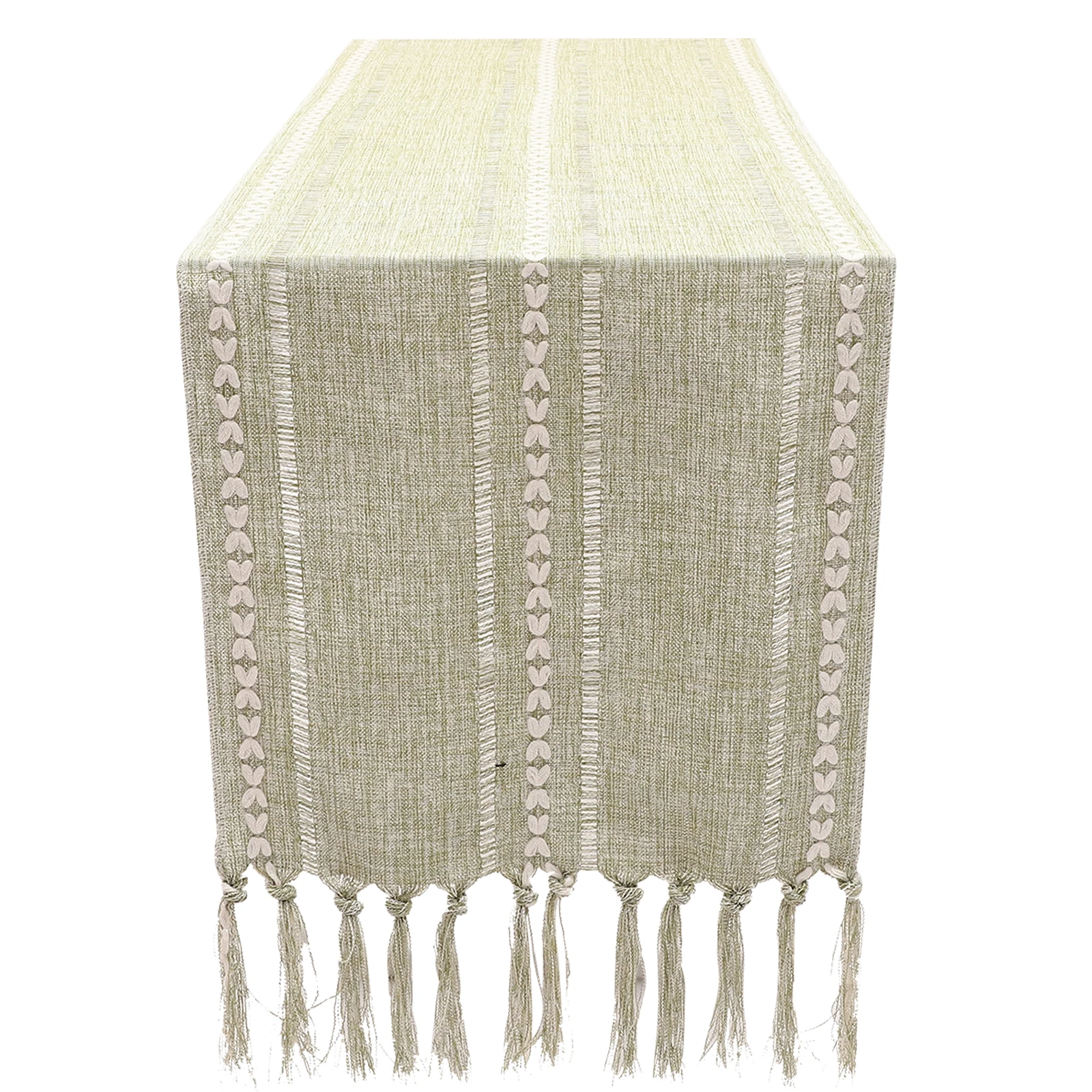 

Retro Tassel Runner Long Cloth Cover Decorative Rustic Fall Wedding Party Decorative Table Runner Picnic Party Buffet Home