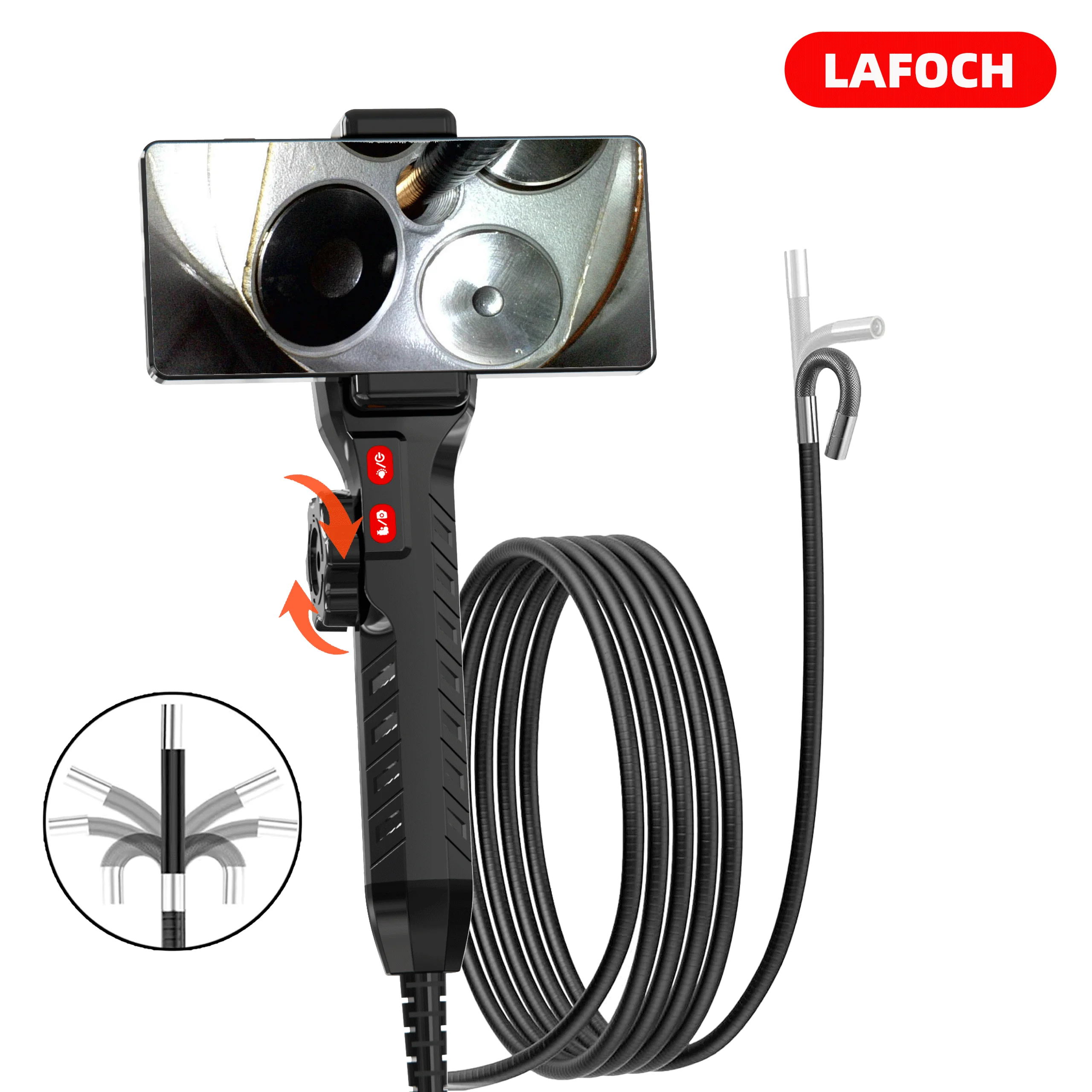 HD Industrial Endoscope, 2 -ways Suitable for Automotive Diesel Engine Carbon Deposition Detection, Aviation Detection