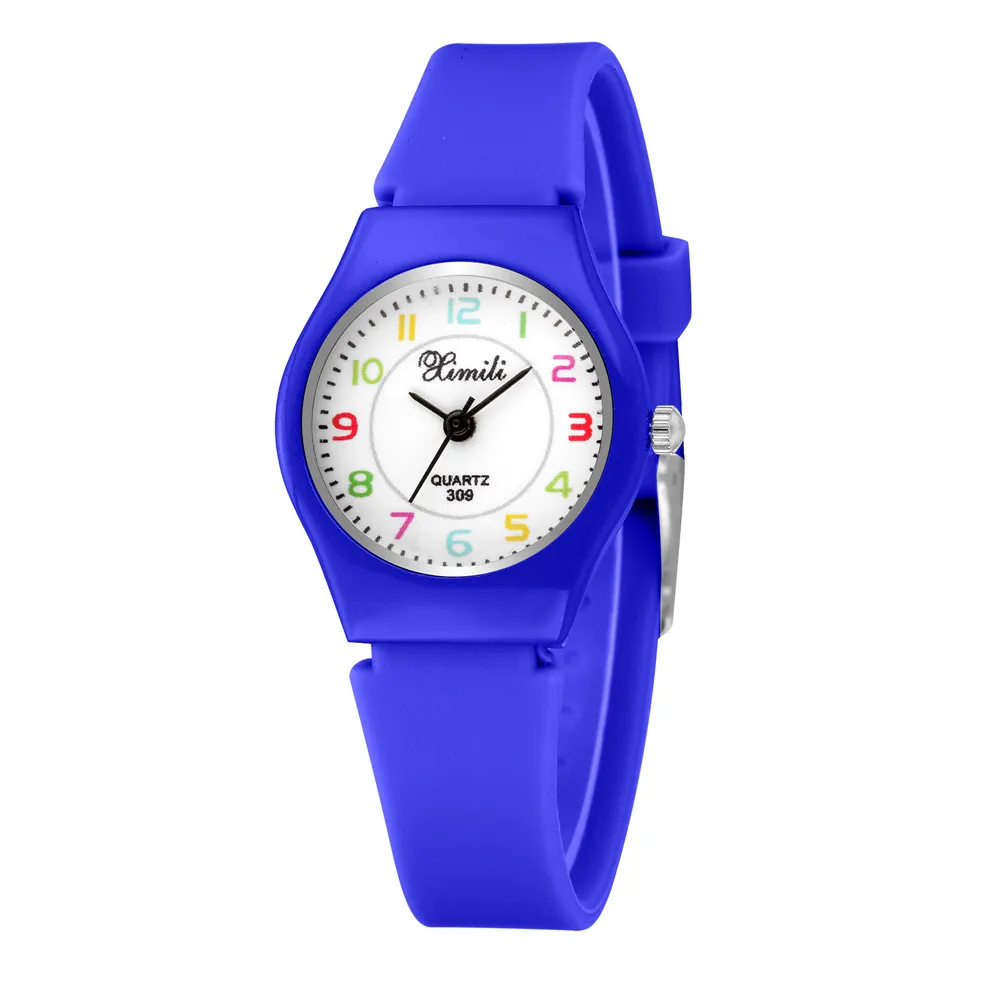 UTAHI CQ61 ファッショナブルなシリコンキッズウォッチ、かわいいシリコンストラップ、デジタルクォーツ時計、カジュアル時計ギフト子供用時計