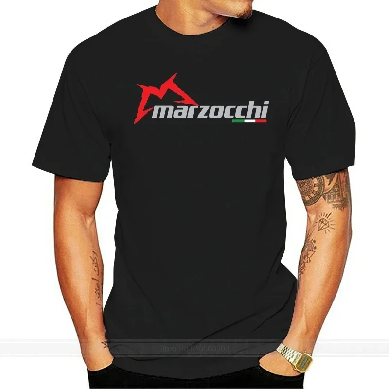 Men T shirt Marzocchi Logo Suspension Fork Motor Bike s Black T Shirt Cotton Short Sleeves Funny Graphic Tee Shirt women