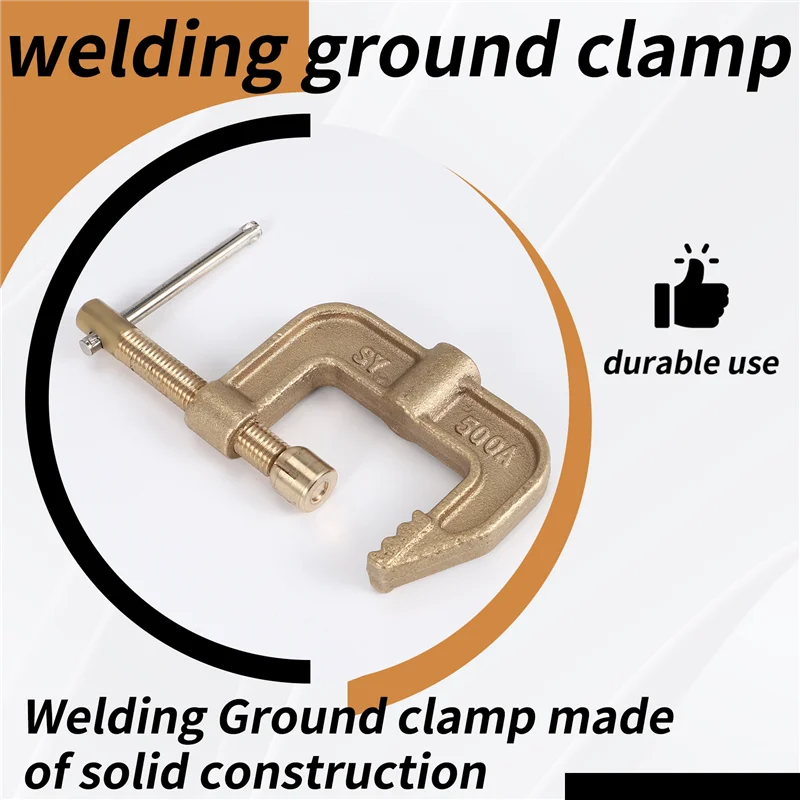 Сварочный зажим заземления F-T, твердый латунный зажим заземления тока G-типа 500 А, ширина челюсти 43 мм для сварочных аппаратов Tig Mig MMA