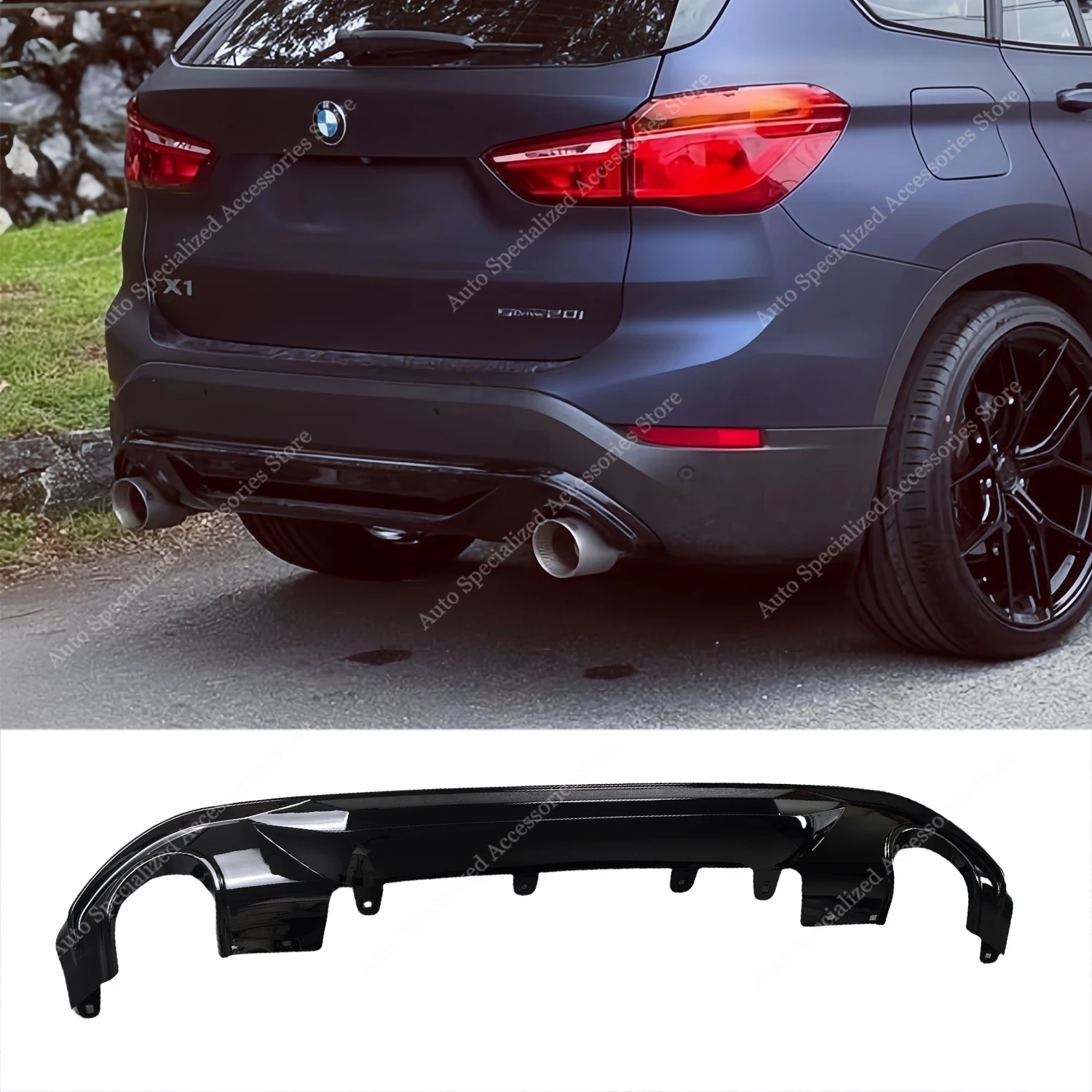 

For Bmw X1 F48 Non M Sport MP Style Rear Bumper Diffuser Rear Splitter X1 20i 20d 25i 25d X-line 2015-2022 Bodykits Tuning