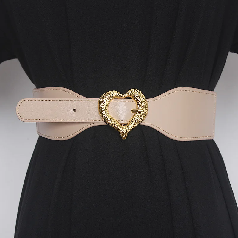 Женский эластичный пояс, модные платья, украшенные сердцем, пиджаки, универсальные аксессуары на талию, притянутая талия, широкая талия.