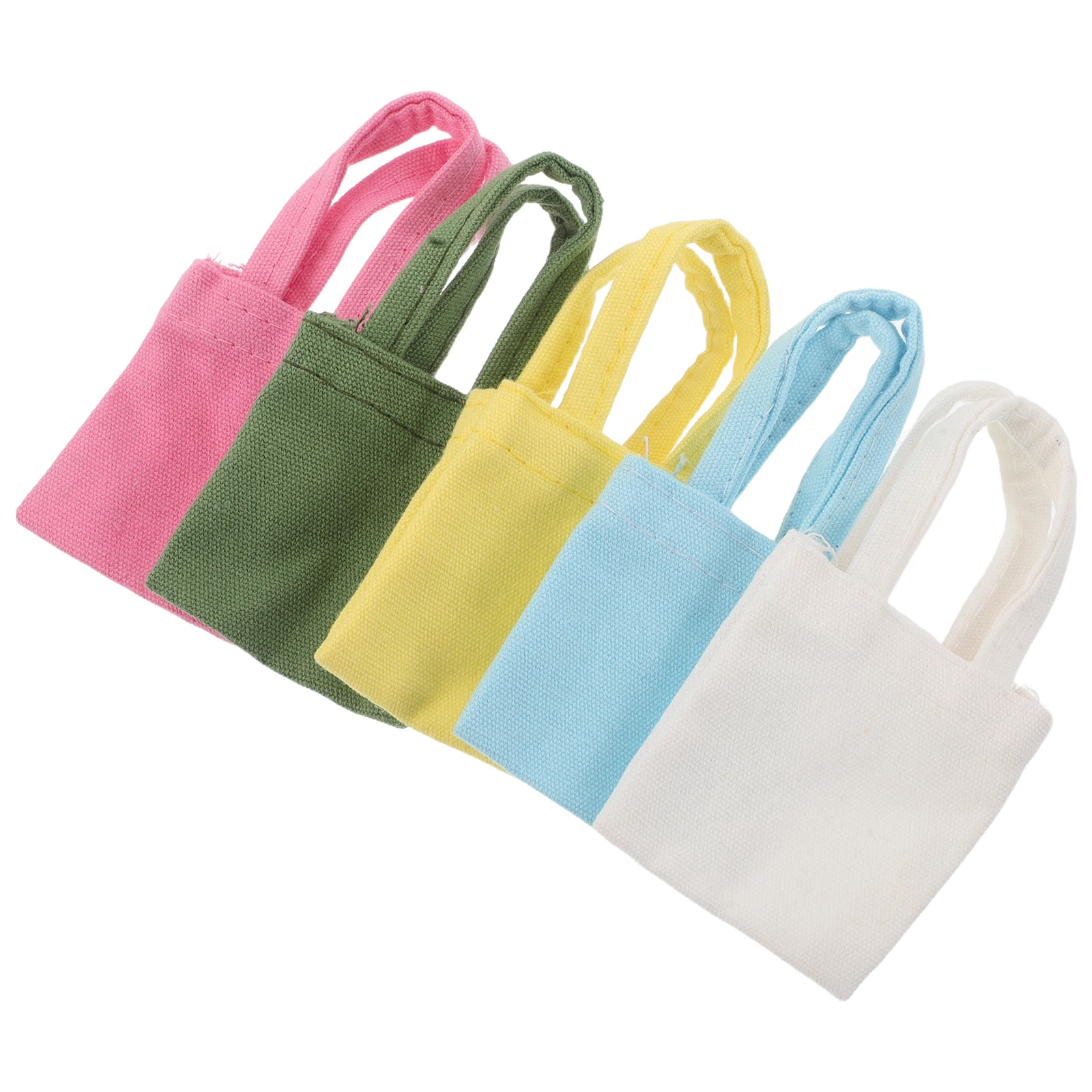 6 Pcs House Bag Dollhouse Miniature Scene Model Scenery Props Canvas Bags Decorative Shoulder Handbag Miniatures Decorate