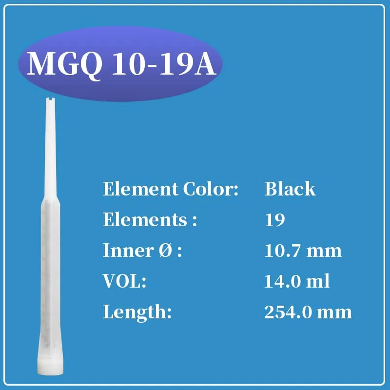 

Смеситель SULZER MIXPAC MGQ 10-19A, двухкомпонентная головка для смешивания клея, сопло статического смесителя AB, смесительная насадка 50 шт.