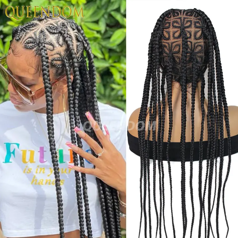 

36-дюймовые плетеные парики Синтетические полные кружевные фронтальные плетеные парики для чернокожих женщин Hd Парик фронта шнурка Африканский плетеный парик в форме бабочки