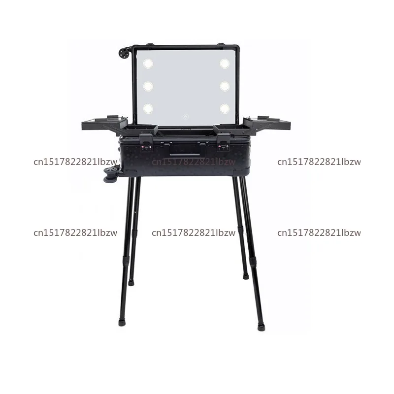 Makeup box with light trolley Professional makeup artist makeup artist special beauty tool box light box hidden bracket