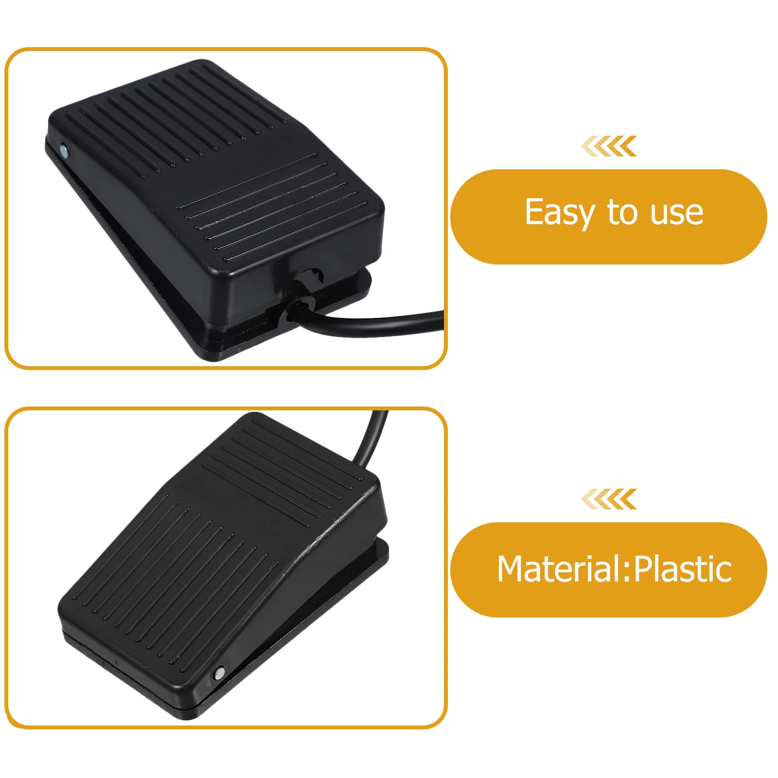 دواسة مفتاح القدم المضادة للانزلاق سطح مطاطي لحظة دواسة القدم لآلة خياطة النجارة سهلة التركيب