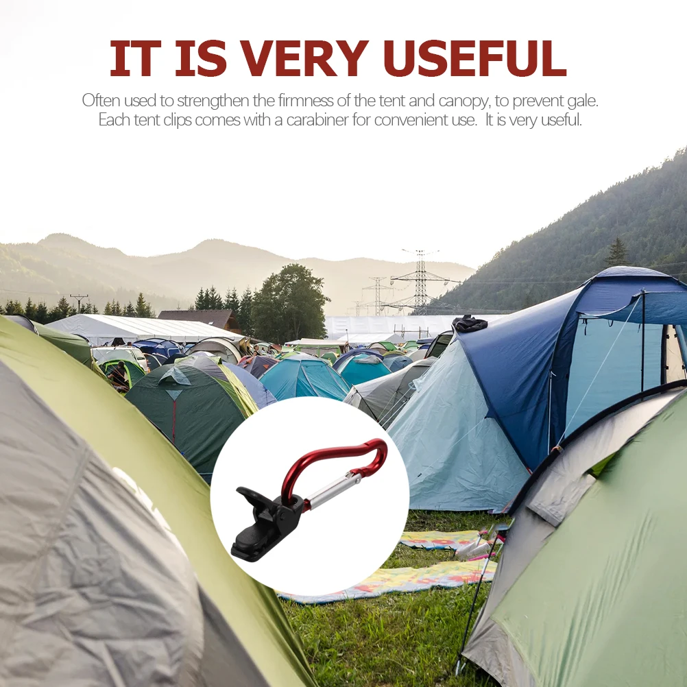 

10 Pcs Camper Tent Fixing Clips Camping Accessories Tarp Clamps Water Proof Awning