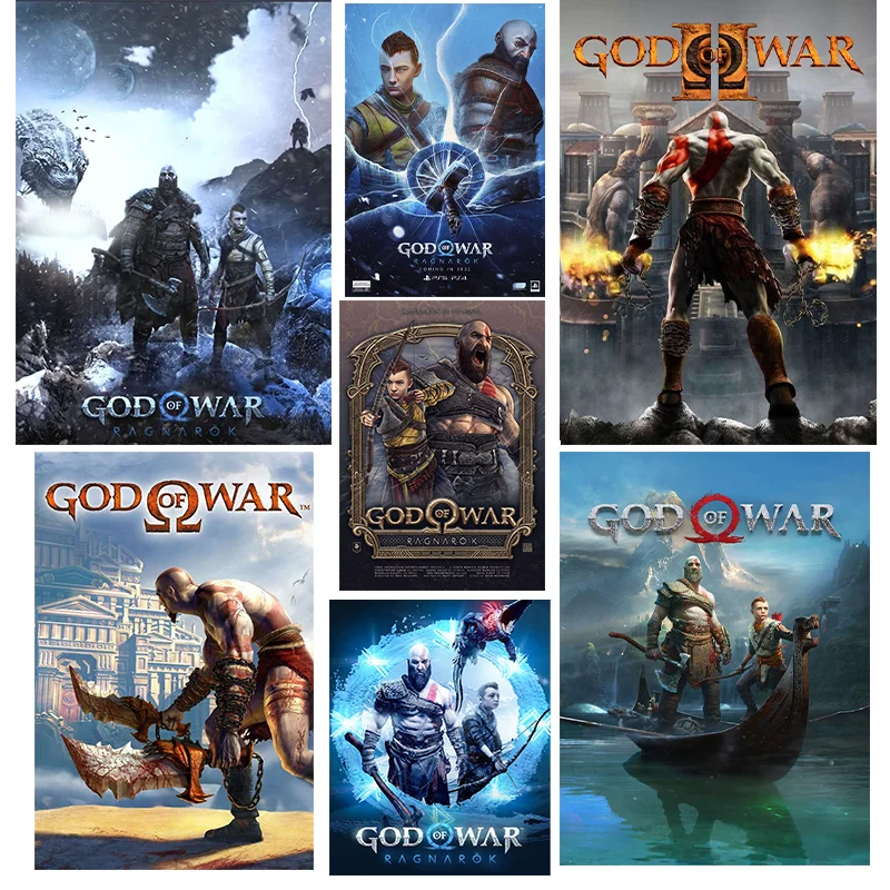 God of War Ragnarok Poster Inspired Hot Kratos Gaming Video Games TV Canvas Poster Funky Home Decor Classic Wall Art Print Gift