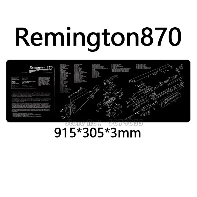 Gun Cleaning Rubber Mat AR15 AK47 Remington 870 P220 Beretta 92 Clean Mat with Parts Diagram Instructies Armourist Mat view 3