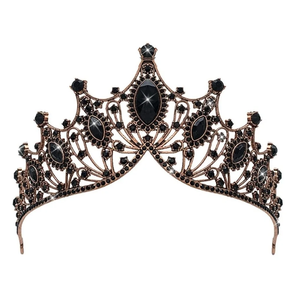 

Винтажная корона принцессы со стразами, аксессуары для волос в стиле барокко, свадебная повязка на голову, тиара из сплава с кристаллами, подарок на день рождения