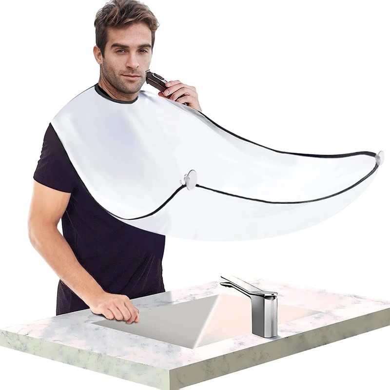 

1pcs Men Beard Shaving Apron Trimming Bib Creative Wall Mirror Suction Haircut Wrap Cape Home Salon Moustache Grooming Accessory