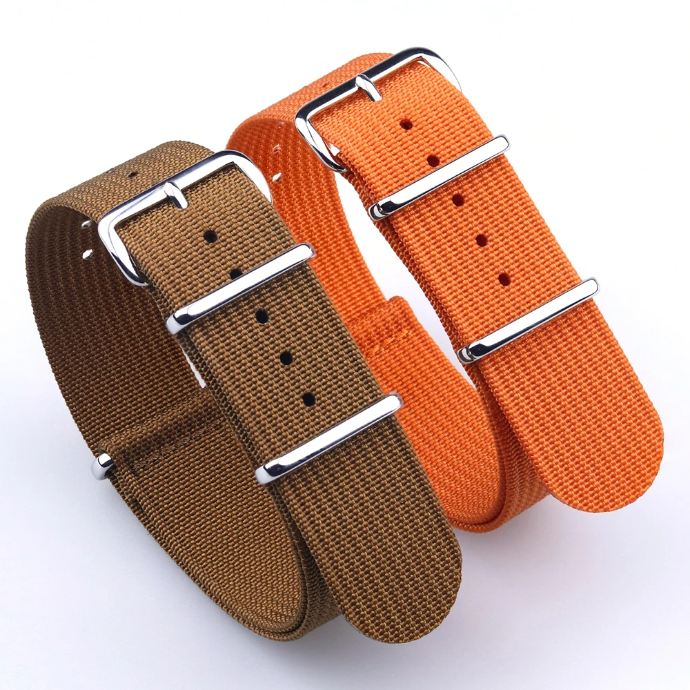 Premium Ribbed Strap Watchband 18mm 20mm 22mm Vintage Fabric Watch Band Replacement Wristband Accessories