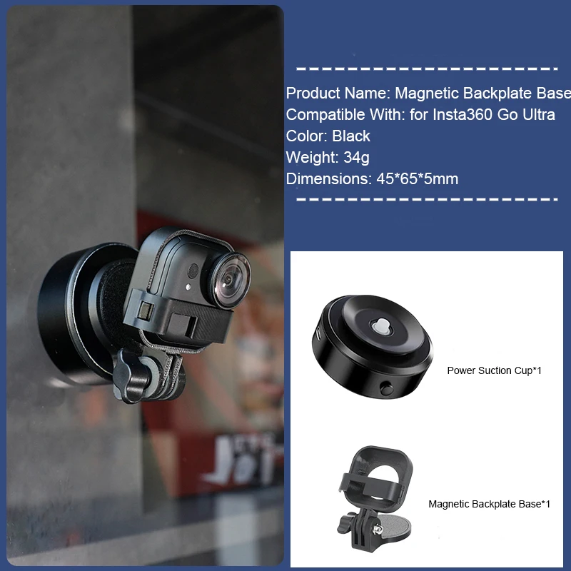 

Magnetic Backplate Base for insta360 go ultra Magnetic Backplate stand Bracket Camera Accessories