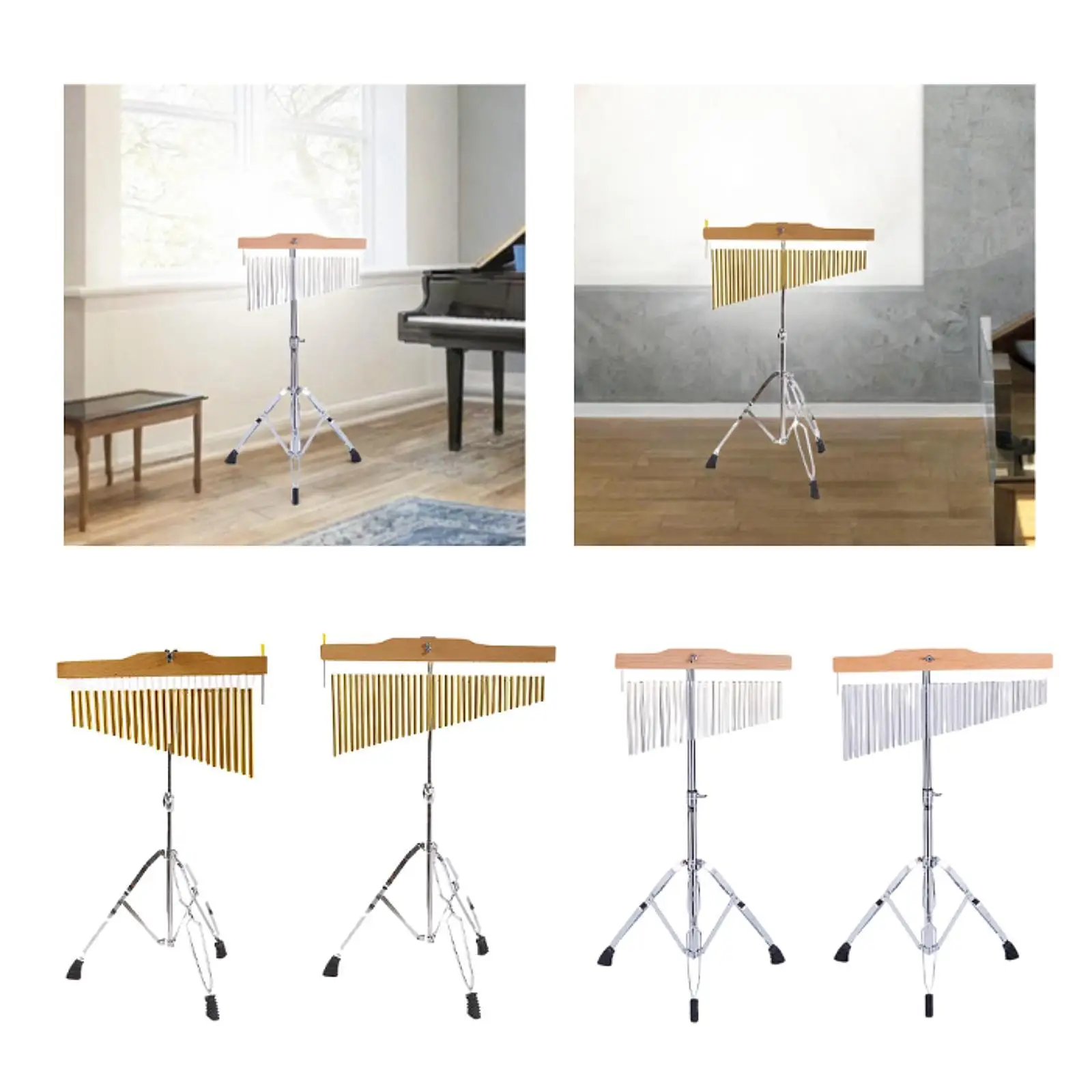 

Перкуссионный инструмент-колокольчики с регулируемой подставкой-треногой для музыкальных занятий и выступлений