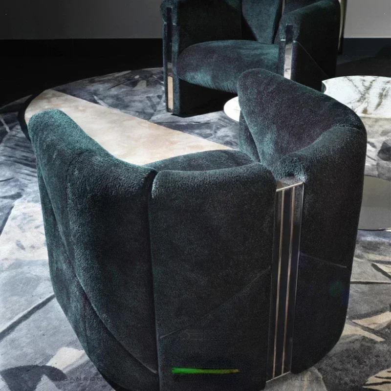 Fabric Sofa Living Room Green Single Seater Light Luxury Creative Leisure Modern Custom Sofa